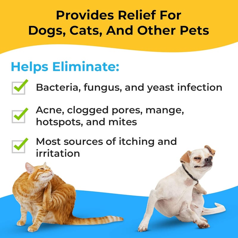 Smiling Paws Pets - Itch Relief Shampoo for Pets - Contains Benzoyl Peroxide - Kills Fleas - Relieves Allergies, Itching, Dermatitis, Mange, Dandruff, Acne, Demodex, Seborrhea, Pyoderma - 12oz - Image 3